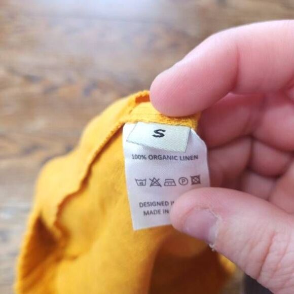 ASCENO orange organic linen shorts sz Small - Picture 4 of 5